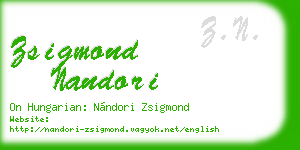 zsigmond nandori business card