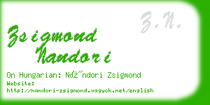 zsigmond nandori business card